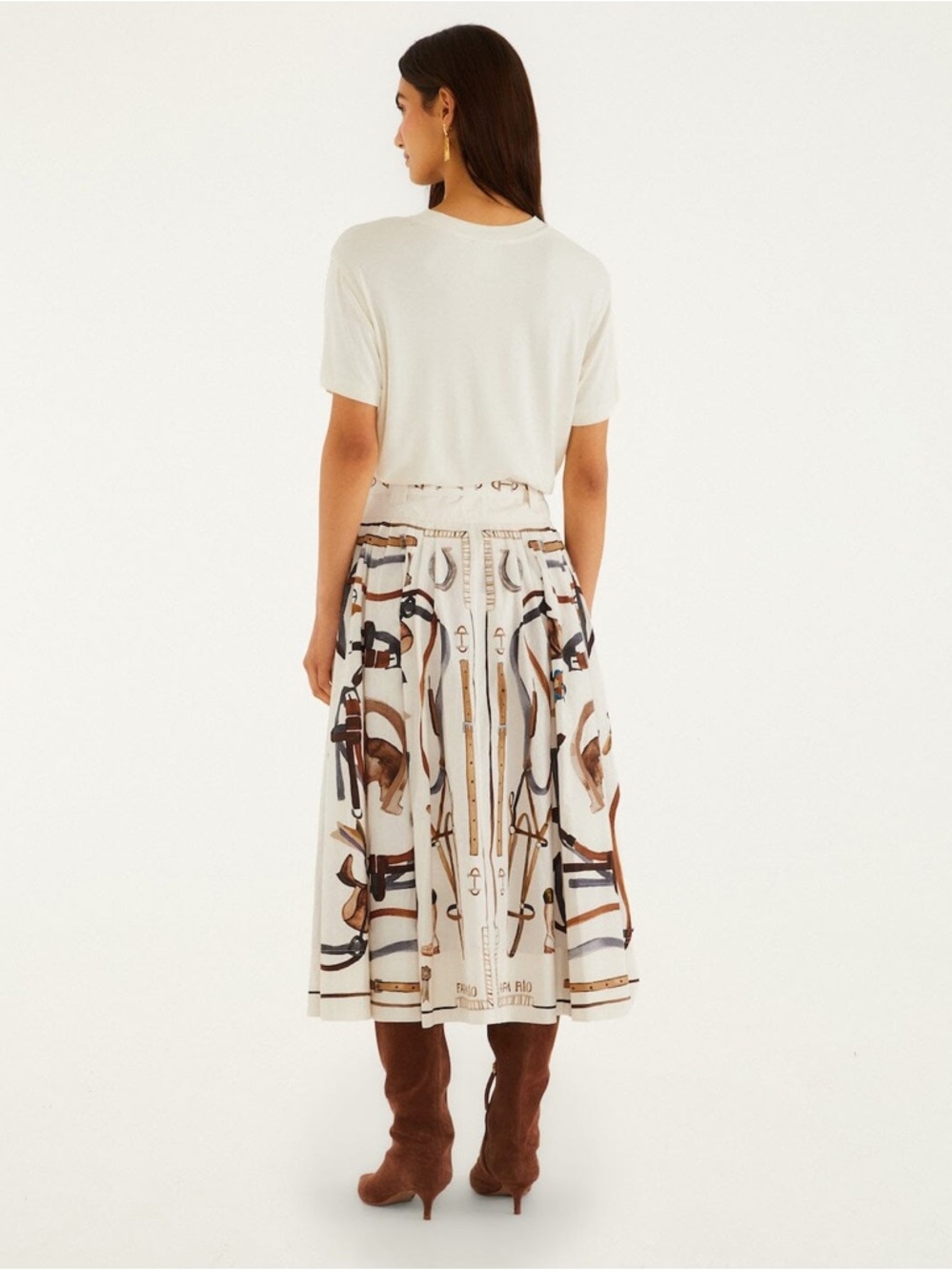 FARM Rio Equestrian Belted Cotton Midi Skirt Size XL NWT - Picture 15 of 15